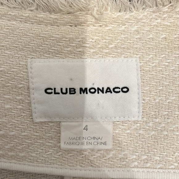 Club Monaco Ivory Blazer with fringe. - Picture 9 of 9